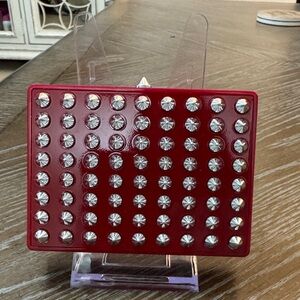 Christian Louboutin Red Studded Hardshell Card Carrier